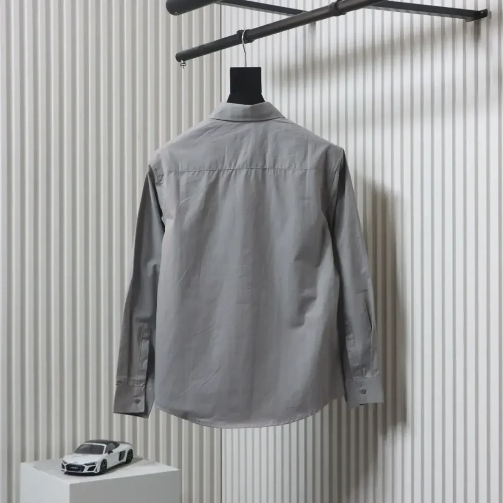 AMI Paris Autumn and Winter Small Heart Embroidery Casual Solid Color Cotton Shirt - Image 15