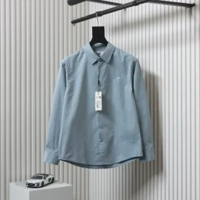 AMI Paris Autumn and Winter Small Heart Embroidery Casual Solid Color Cotton Shirt