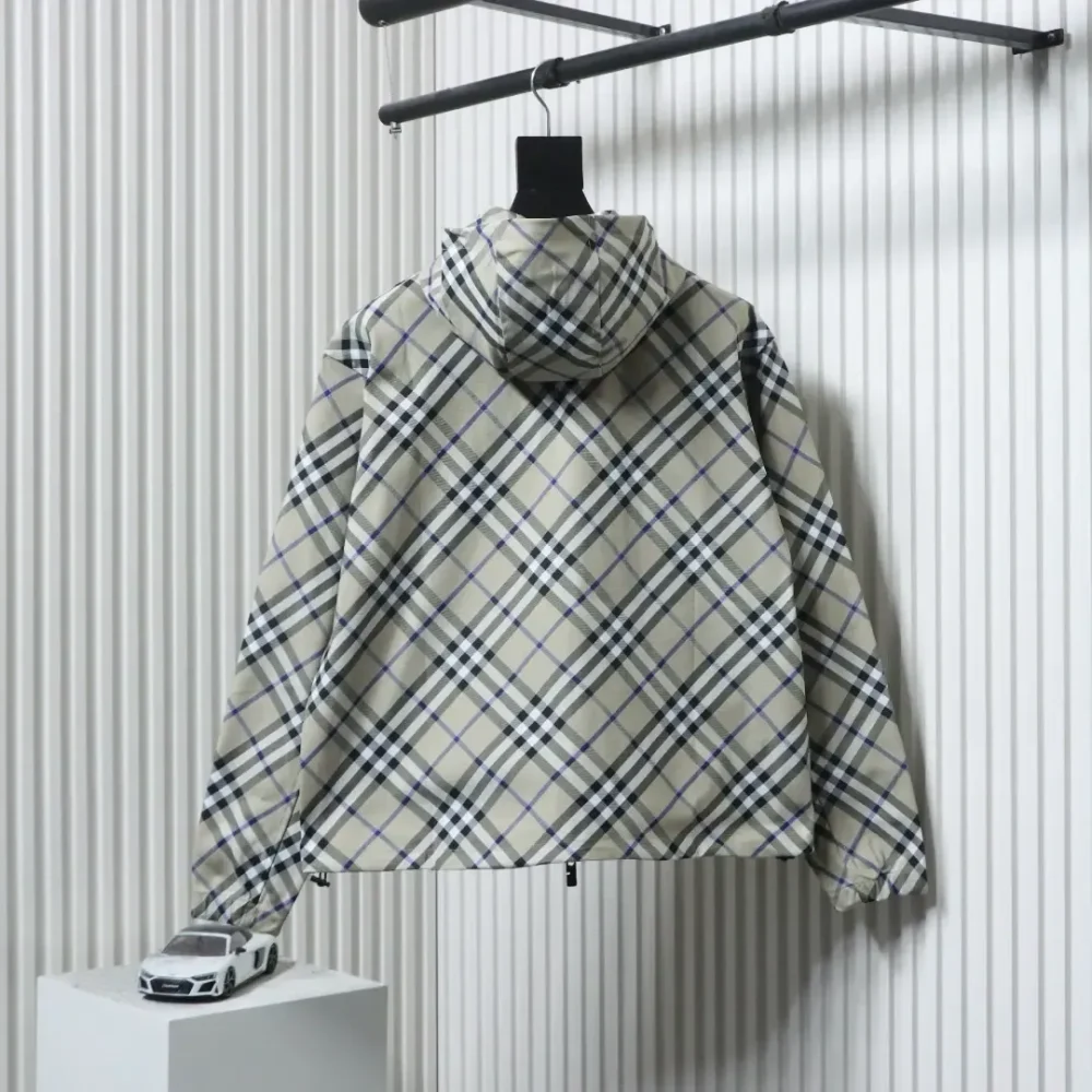 BU New Style Hooded Jacket With Diagonal Checkered Warhorse Embroidery - Image 11