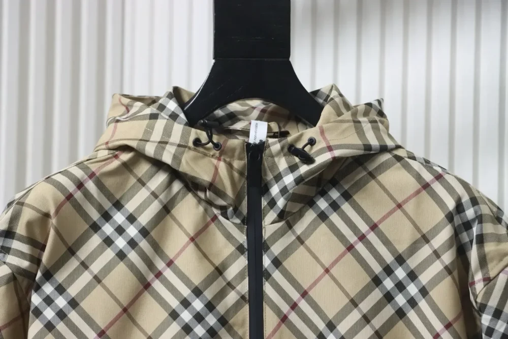 BU New Style Hooded Jacket With Diagonal Checkered Warhorse Embroidery - Image 3