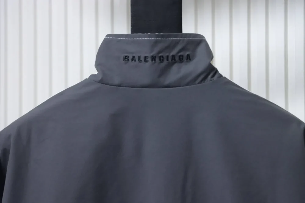 Balenciaga Blcg Destroyed Tracksuit Jacket In White And Grey With Double Stitching - Image 7