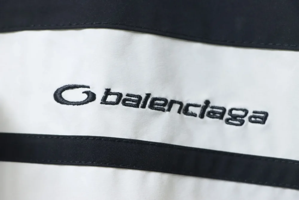Balenciaga Blcg Destroyed Tracksuit Jacket In White And Grey With Double Stitching - Image 9