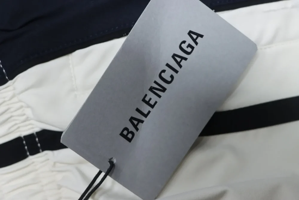 Balenciaga Blcg White And Gray Double Stitched Destroyed Tracksuit Pants - Image 9