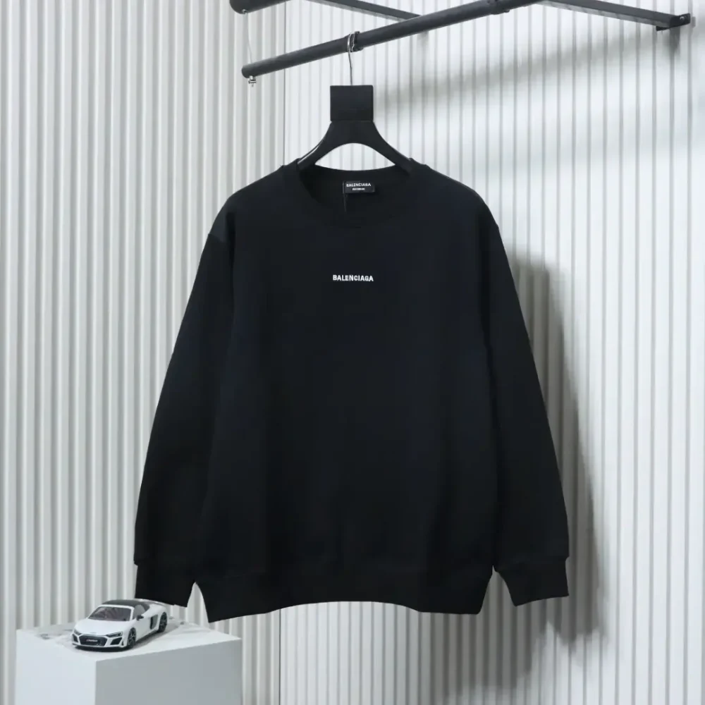 Balenciaga Crew Neck Sweatshirt With Embroidered Lettering - Image 2
