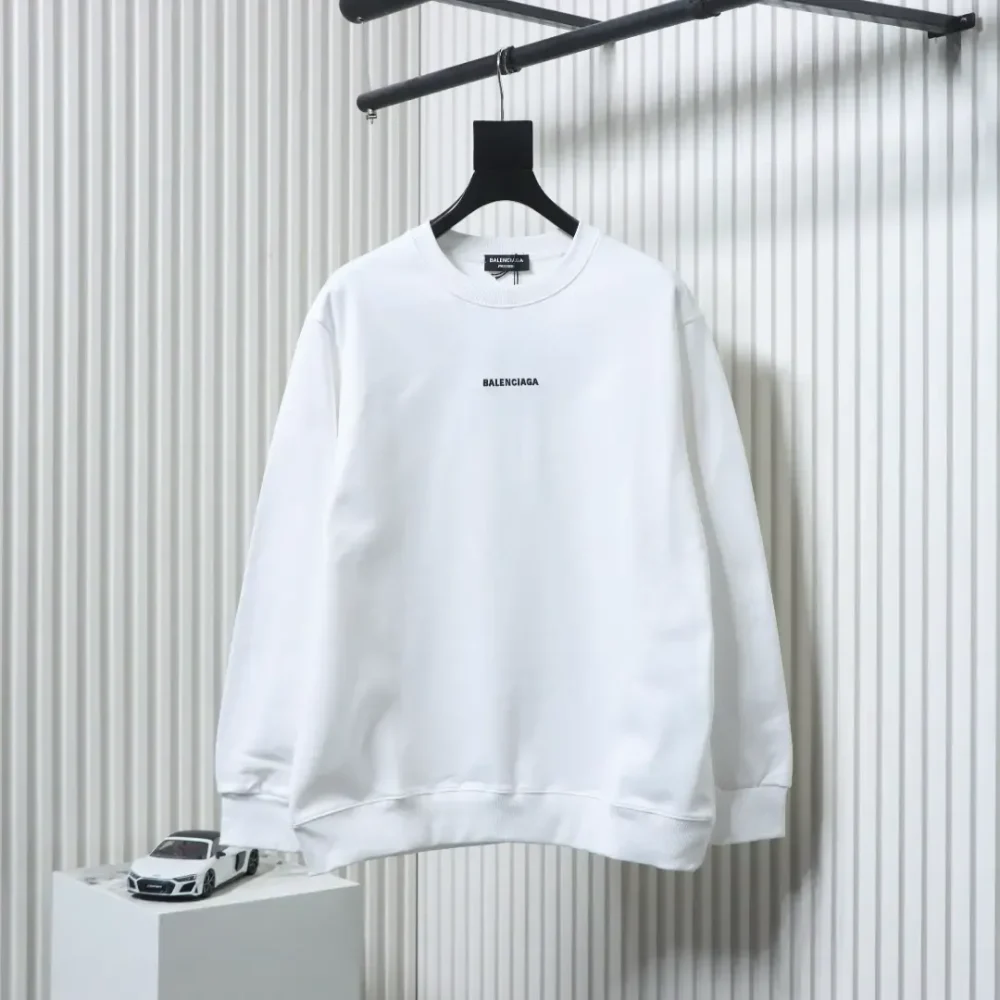Balenciaga Crew Neck Sweatshirt With Embroidered Lettering - Image 12