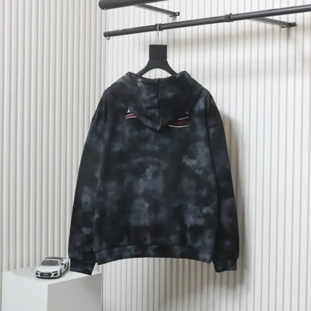 Balenciaga Hooded sweatshirt with cola embroidery and mud dye in used look XXL - Image 2
