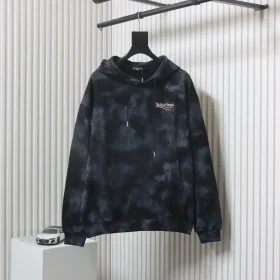 Balenciaga Hooded sweatshirt with cola embroidery and mud dye in used look XXL