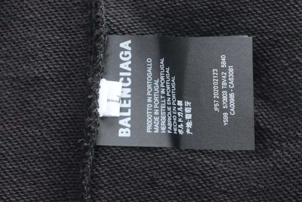 Balenciaga Hooded sweatshirt with cola embroidery and mud dye in used look XXL - Image 9