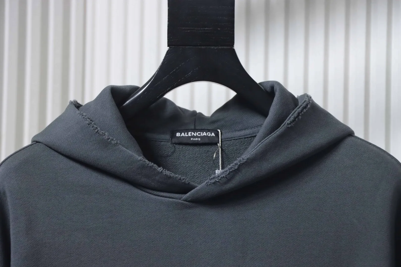 Balenciaga Ripped Double-B Logo Print Hoodie - Image 3