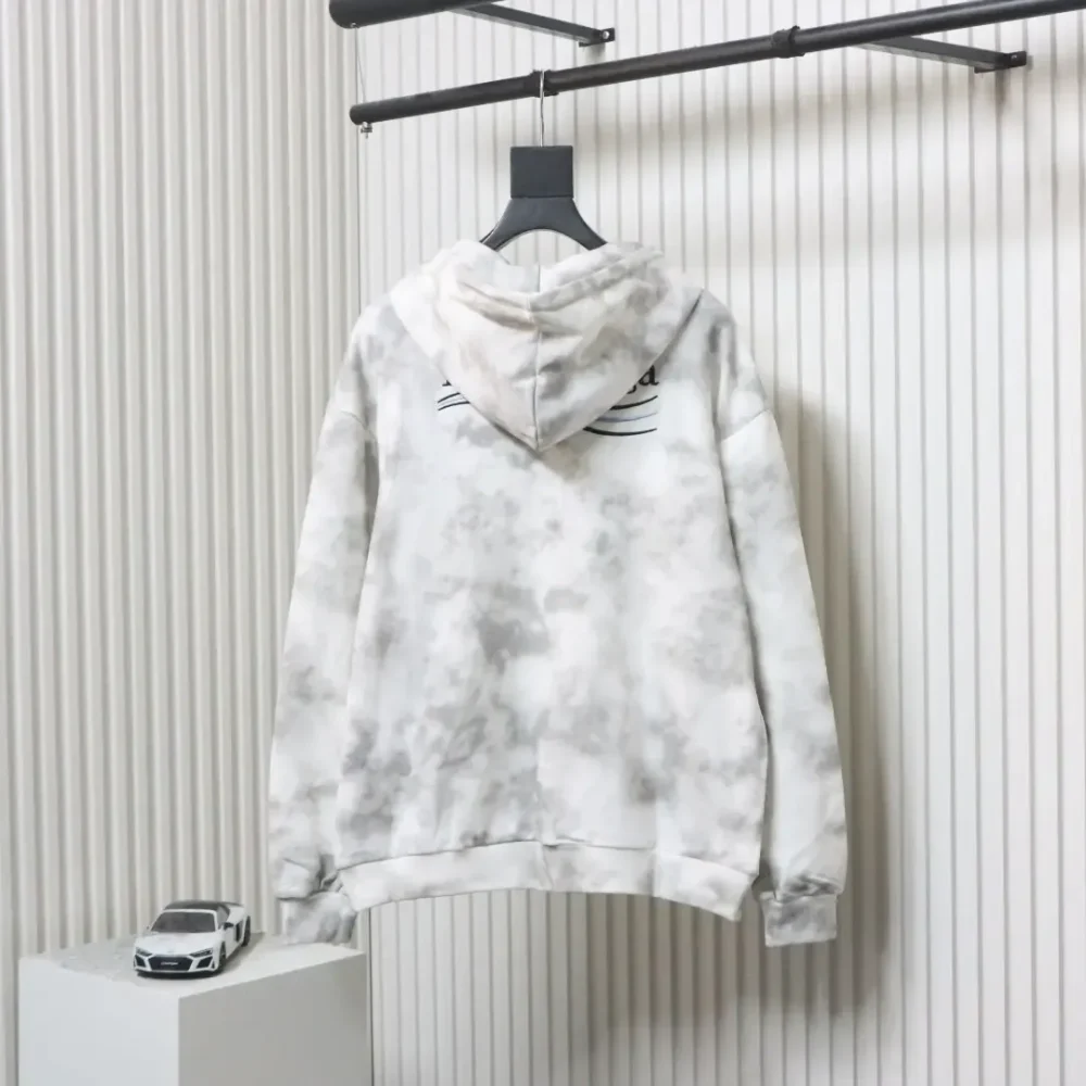 Balenciaga mud-colored distressed cola-embroidered hoodie XXL - Image 2