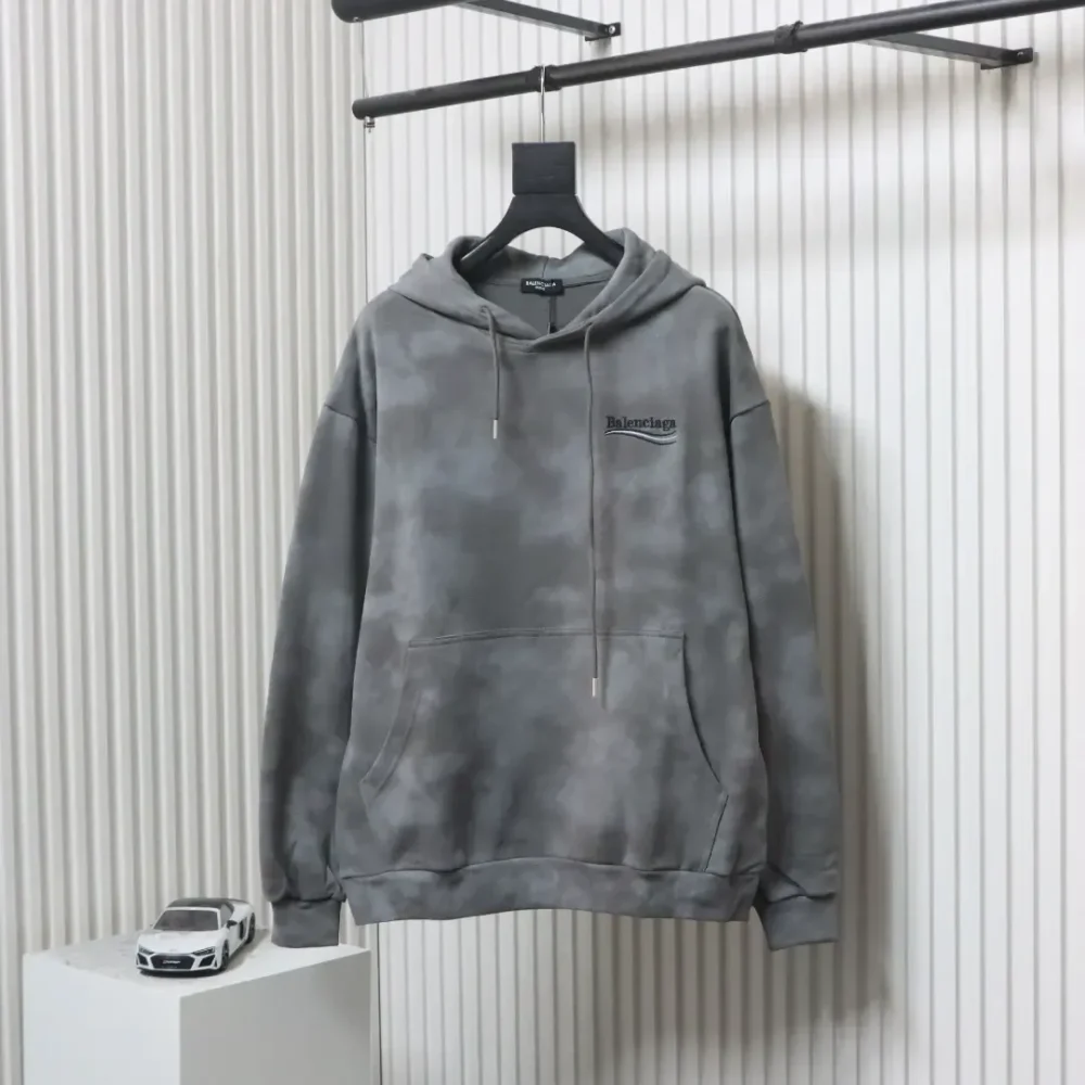 Balenciaga mud-colored distressed cola-embroidered hoodie XXL - Image 12