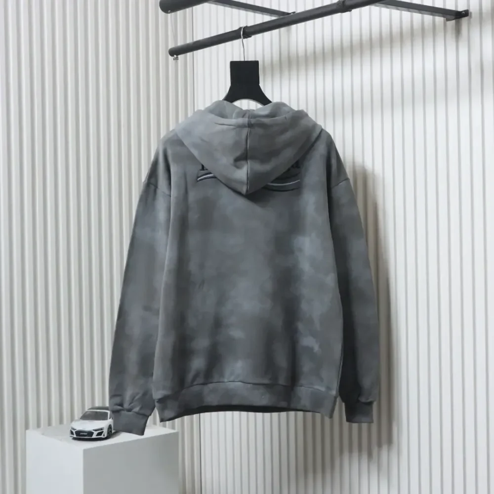 Balenciaga mud-colored distressed cola-embroidered hoodie XXL - Image 13