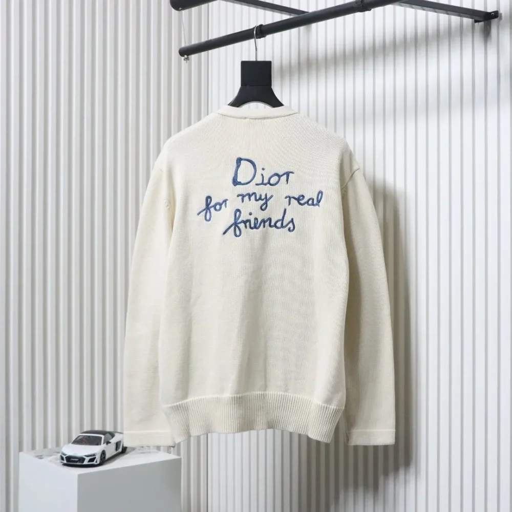 DI New Embroidered Cotton Blend Button-Front Cardigan Sweater - Image 2