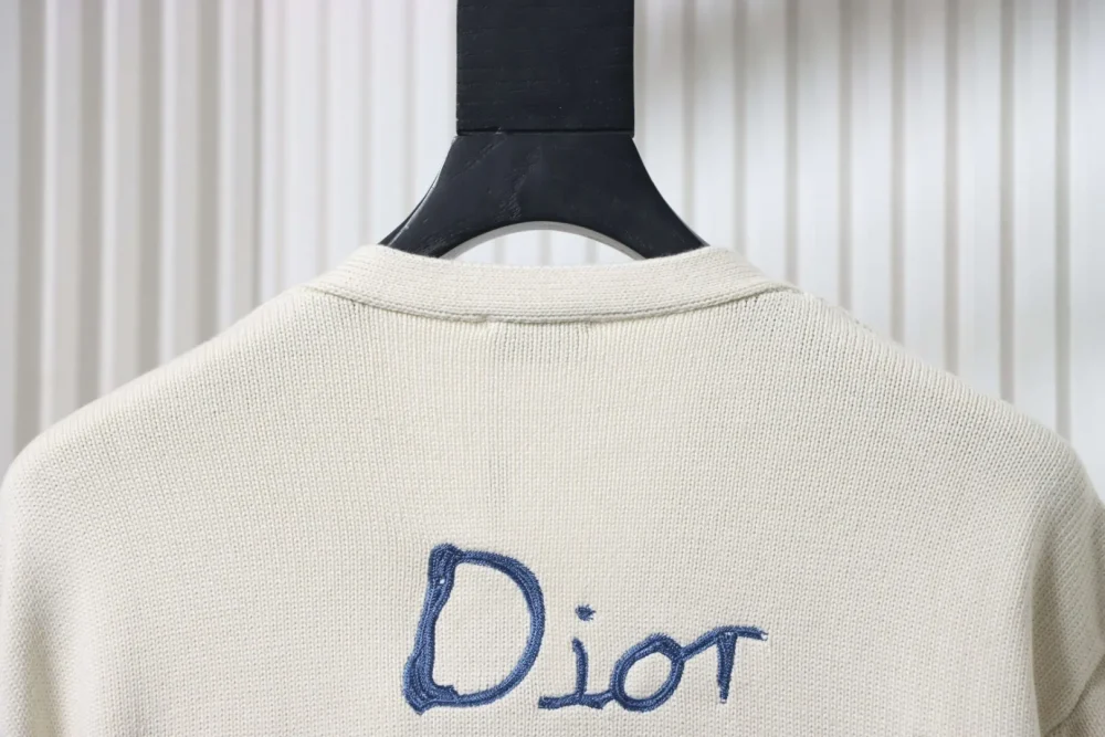 DI New Embroidered Cotton Blend Button-Front Cardigan Sweater - Image 4