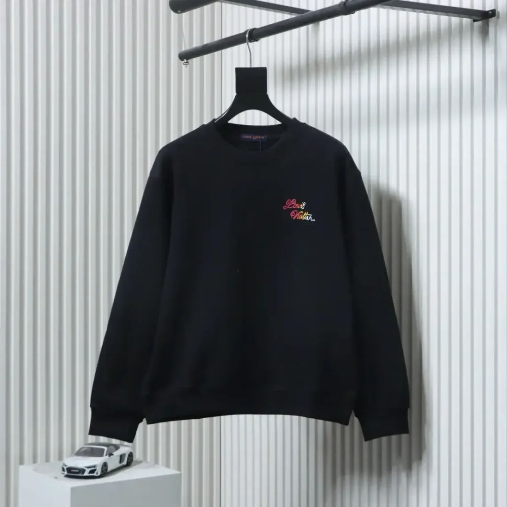 LU Crew Neck Sweatshirt With Color Block Lettering - Image 2