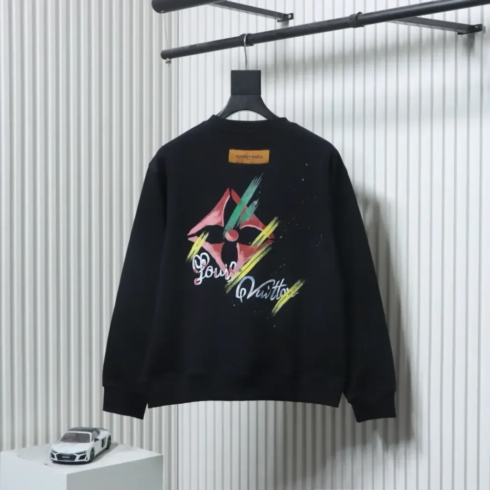 LU Crew Neck Sweatshirt With Color Block Lettering