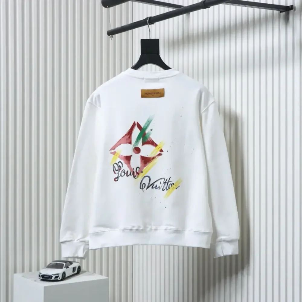 LU Crew Neck Sweatshirt With Color Block Lettering - Image 12