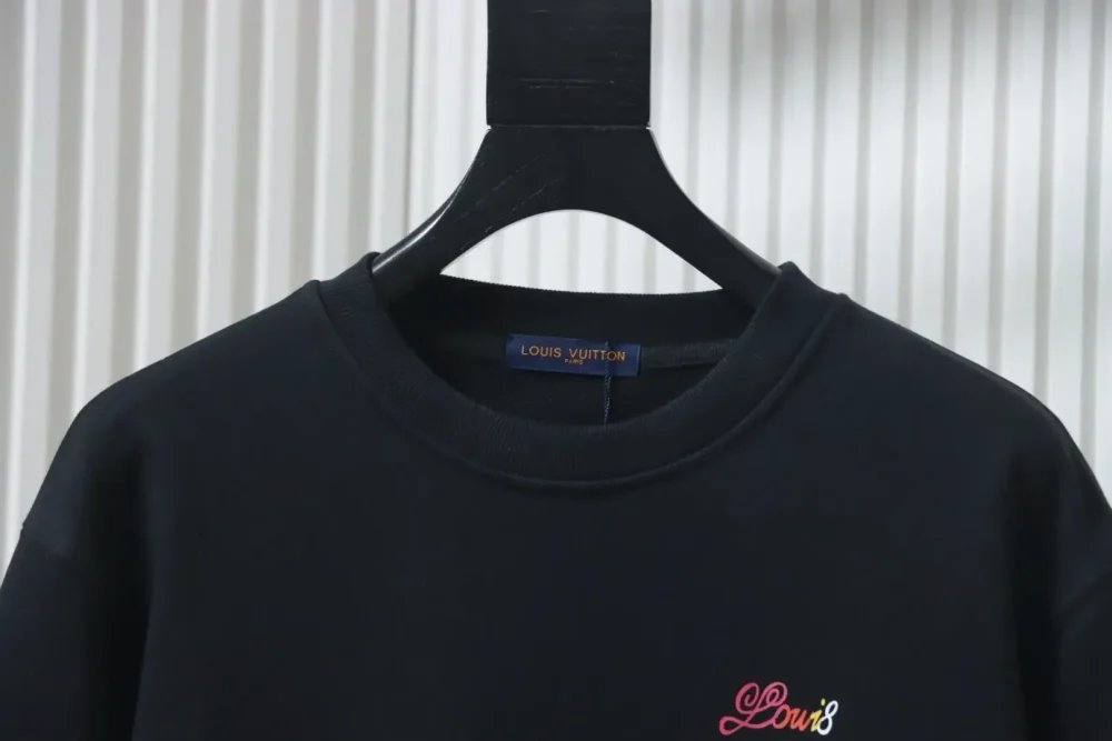 LU Crew Neck Sweatshirt With Color Block Lettering - Image 3