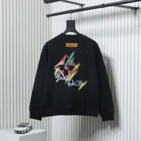 LU Crew Neck Sweatshirt With Color Block Lettering