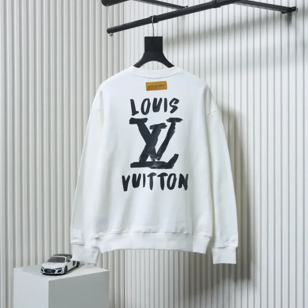 LU Crew Neck Sweatshirt With Hand-Painted Graffiti Lettering Logo XXL - Image 2