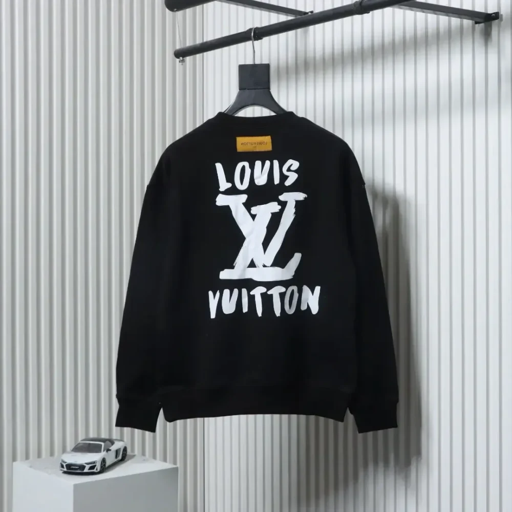 LU Crew Neck Sweatshirt With Hand-Painted Graffiti Lettering Logo XXL - Image 5