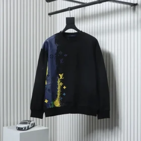 LU Crew Neck Sweatshirt with Monogram Print with Ink Splashes XXL