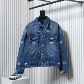 LU Denim Jacket With Animal Embroidery