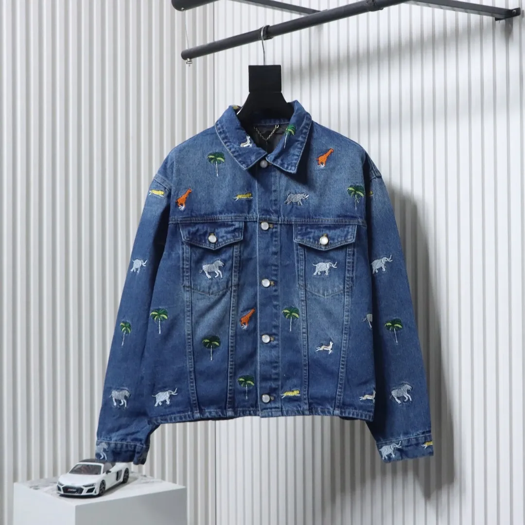 LU Denim Jacket With Animal Embroidery
