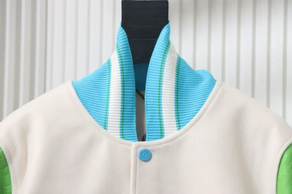 LU Embroidered Duck Towel sleeves with monogram embossed baseball jacket - Image 3