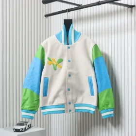 LU Embroidered Duck Towel sleeves with monogram embossed baseball jacket