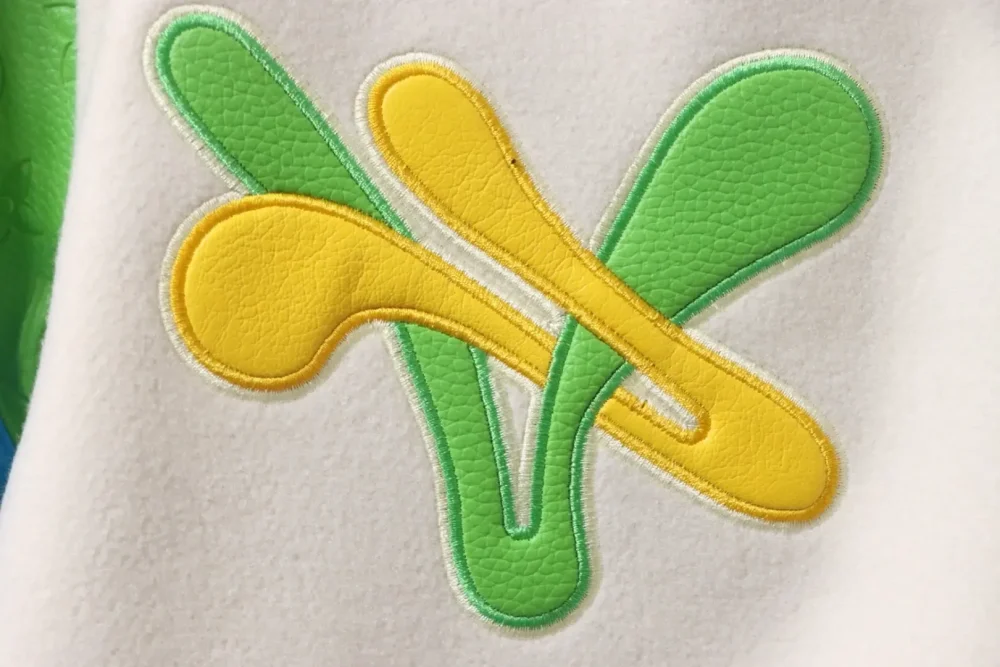 LU Embroidered Duck Towel sleeves with monogram embossed baseball jacket - Image 7