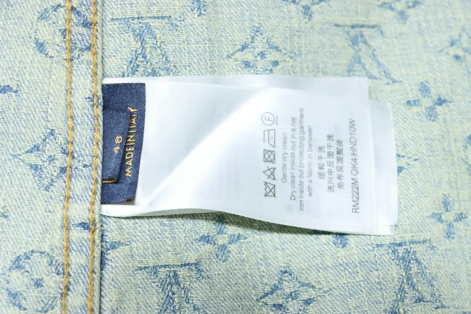 LU FA Denim Jacket With All-Over Monogram Print - Image 9