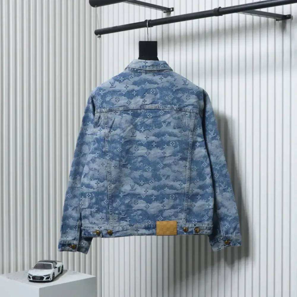 LU Jacquard Denim Jacket With Cloud Print - Image 2