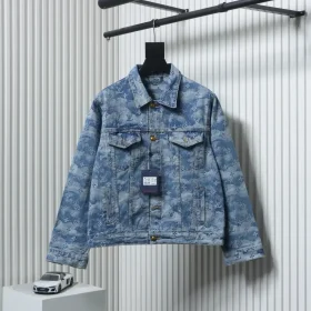 LU Jacquard Denim Jacket With Cloud Print