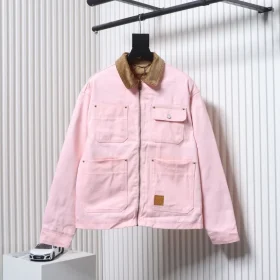 LU Pink long-sleeved work jacket with lapels