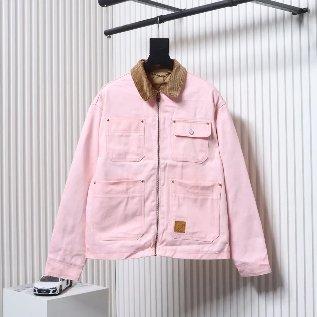 LU Pink long-sleeved work jacket with lapels