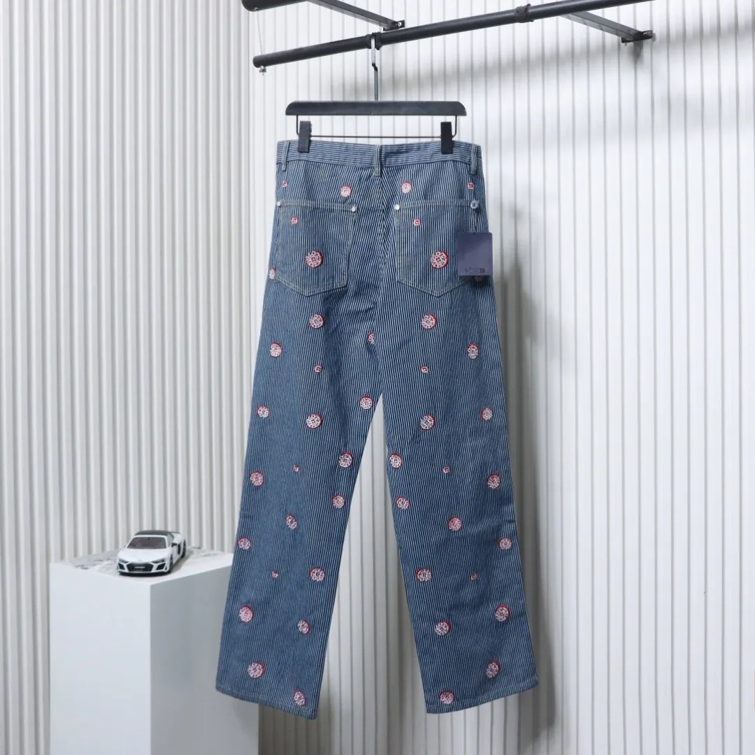 LU Striped Jeans With Cherry Blossom Pattern - Image 2