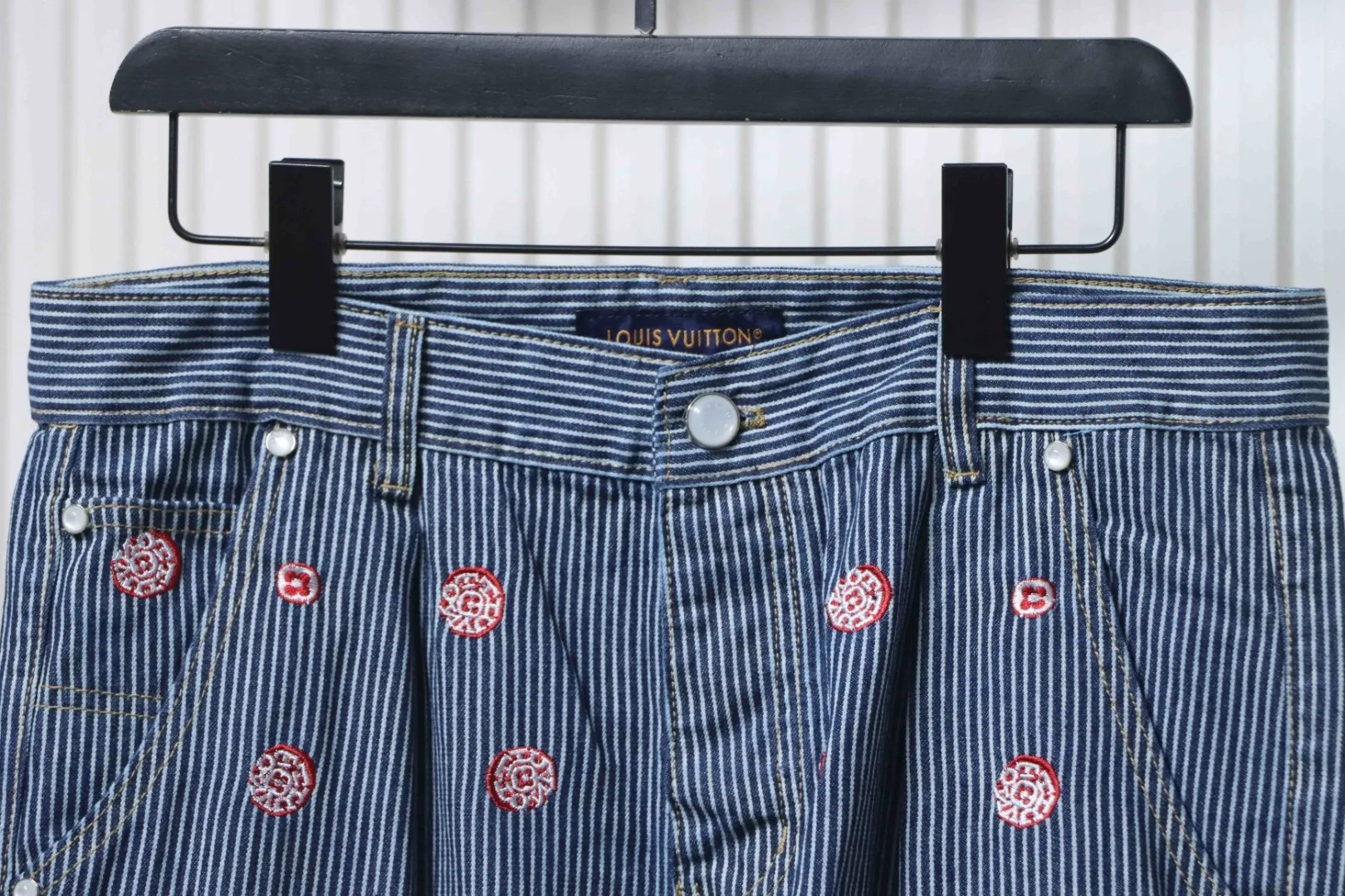 LU Striped Jeans With Cherry Blossom Pattern - Image 3