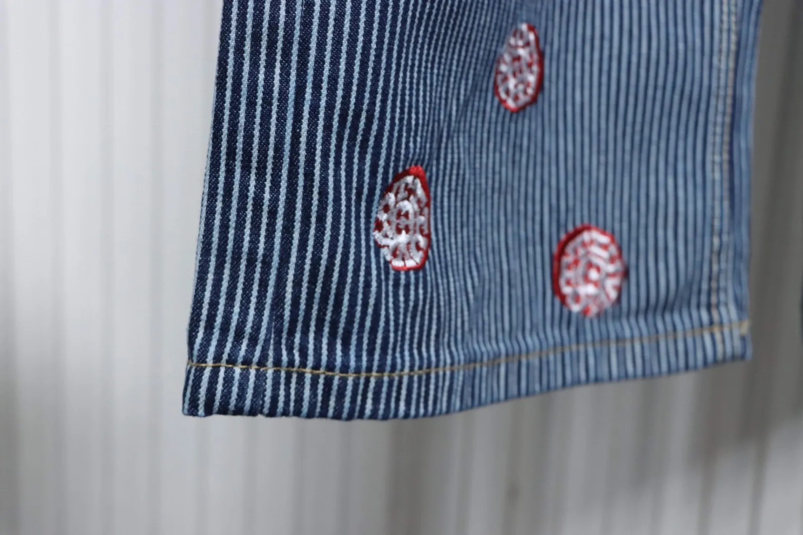 LU Striped Jeans With Cherry Blossom Pattern - Image 7