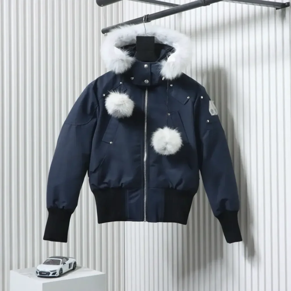 M00Se Knuck1Es Classic Ladies Down Jacket With Chest Fur Ball - Image 12