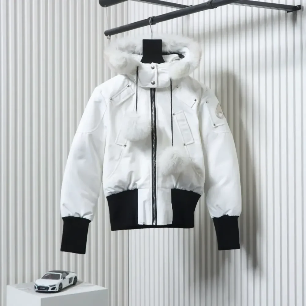 M00Se Knuck1Es Classic Ladies Down Jacket With Chest Fur Ball - Image 14