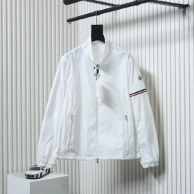 Nylon Jacket With Zip Pockets And Cuffs