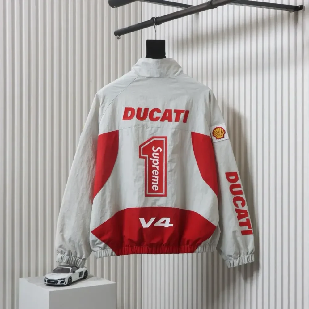 Supreme Ducati Co-Branded Logo Print In Contrast Color - Sports Jacket - Image 2