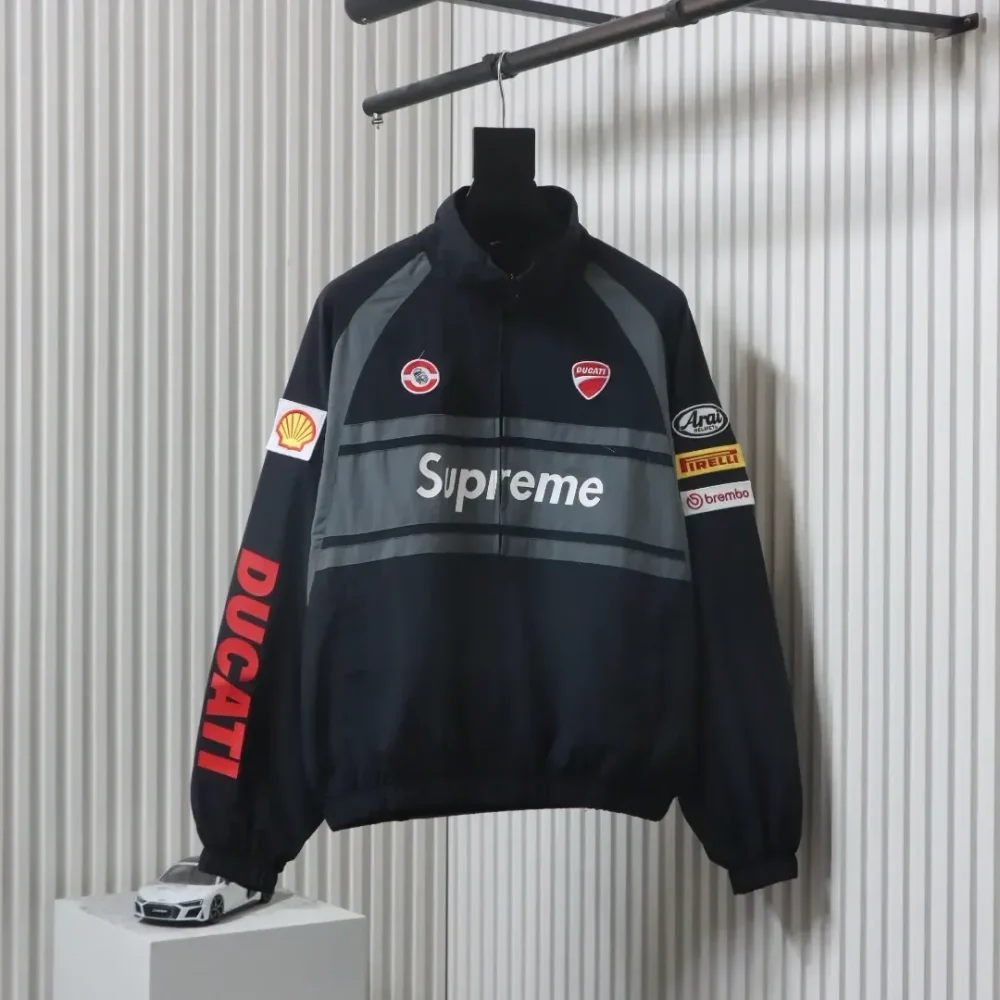 Supreme Ducati Co-Branded Logo Print In Contrast Color - Sports Jacket - Image 11