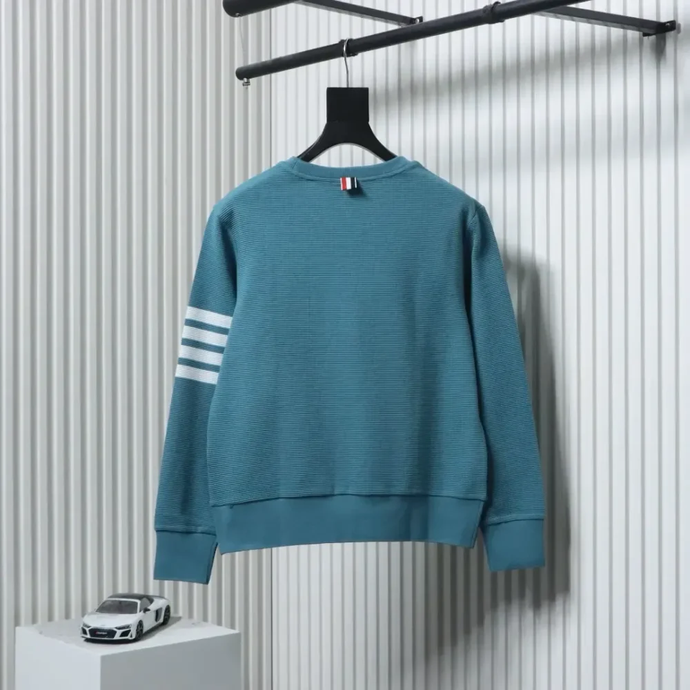 TB Crew Neck Sweatshirt With Waffle Structure In Water Wave Shape - Image 14