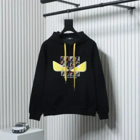 Towel hoodie with FF letter print and eye patch XXL