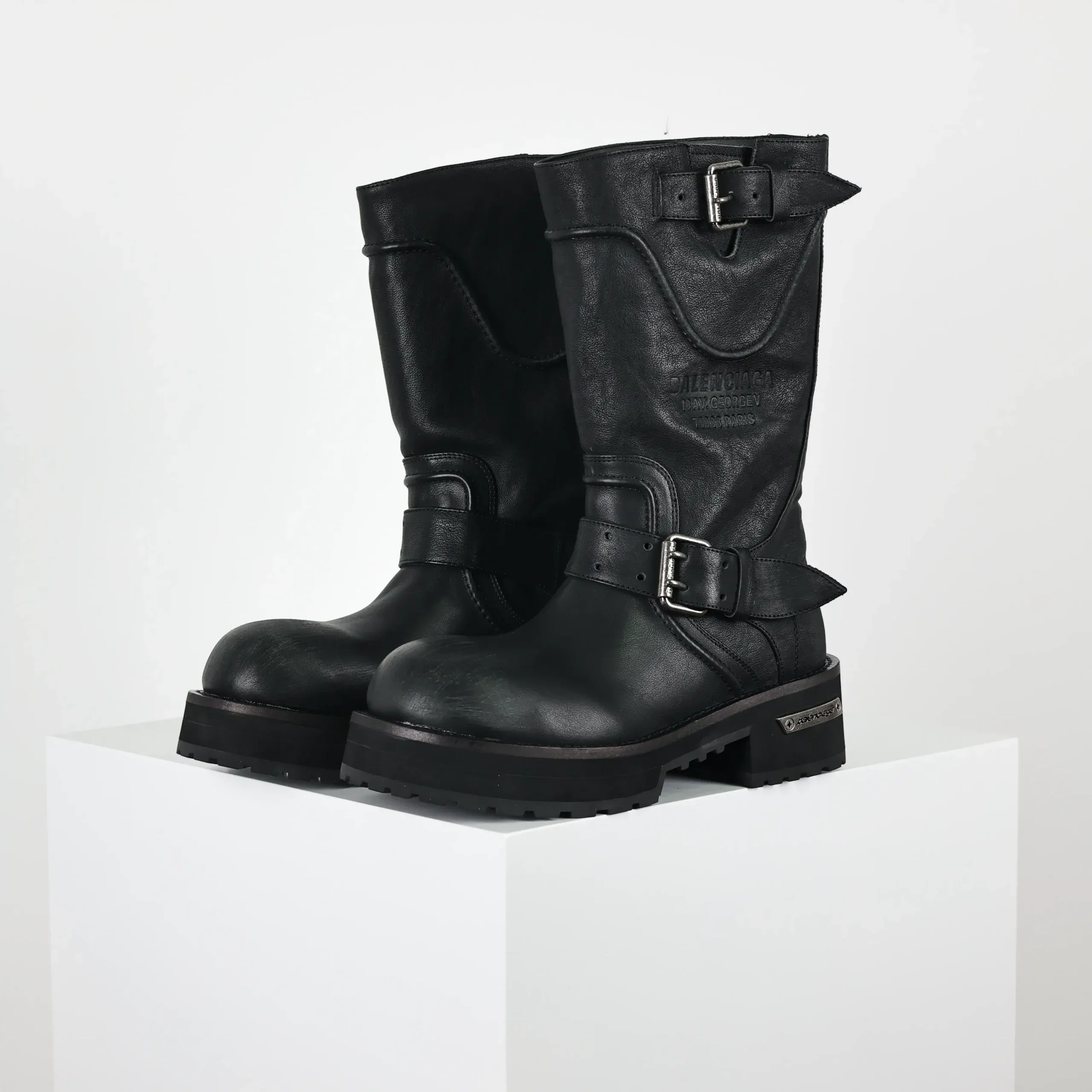 Balenciaga 25Fw Venom High Boots In Motorcycle Punk Style - Image 2