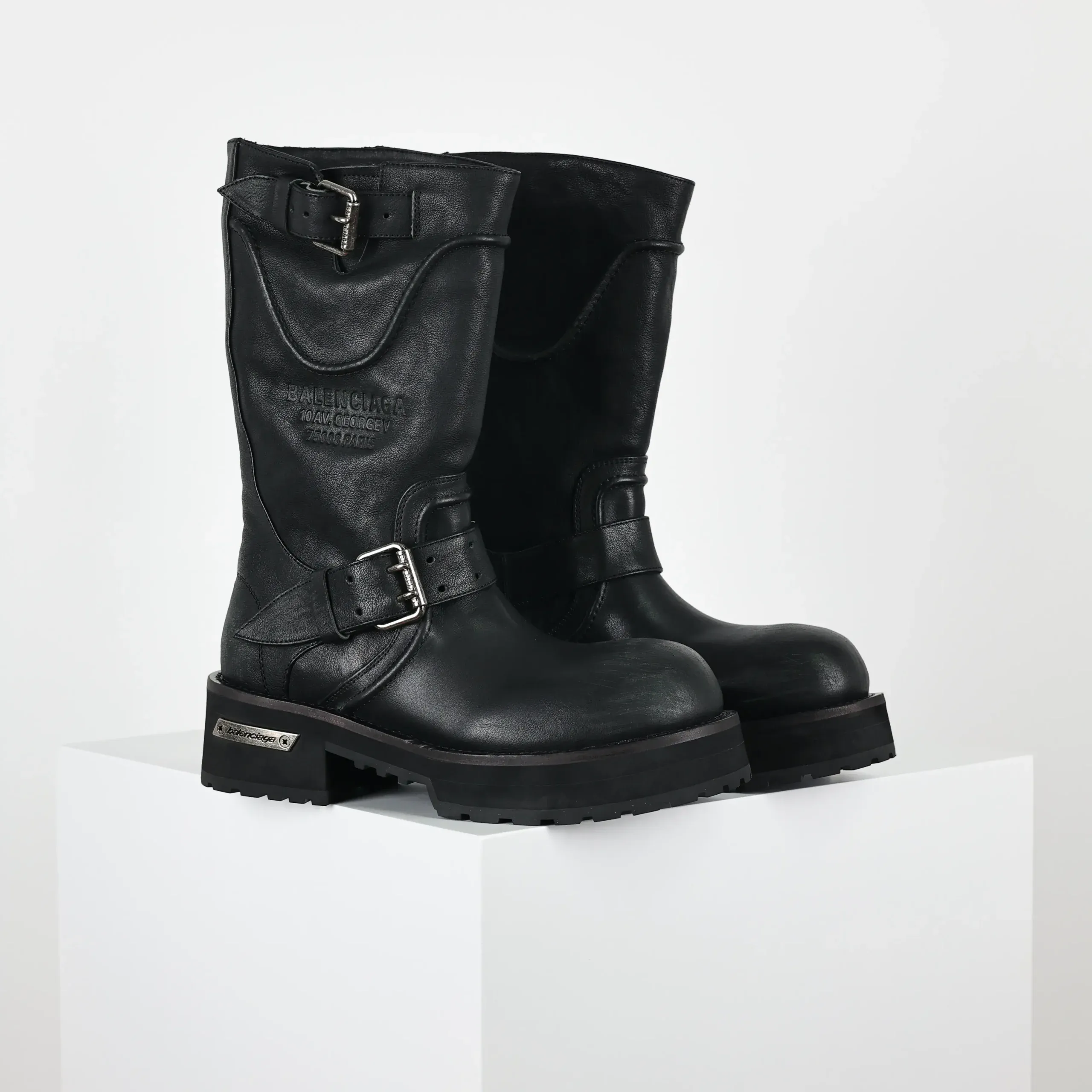 Balenciaga 25Fw Venom High Boots In Motorcycle Punk Style - Image 3