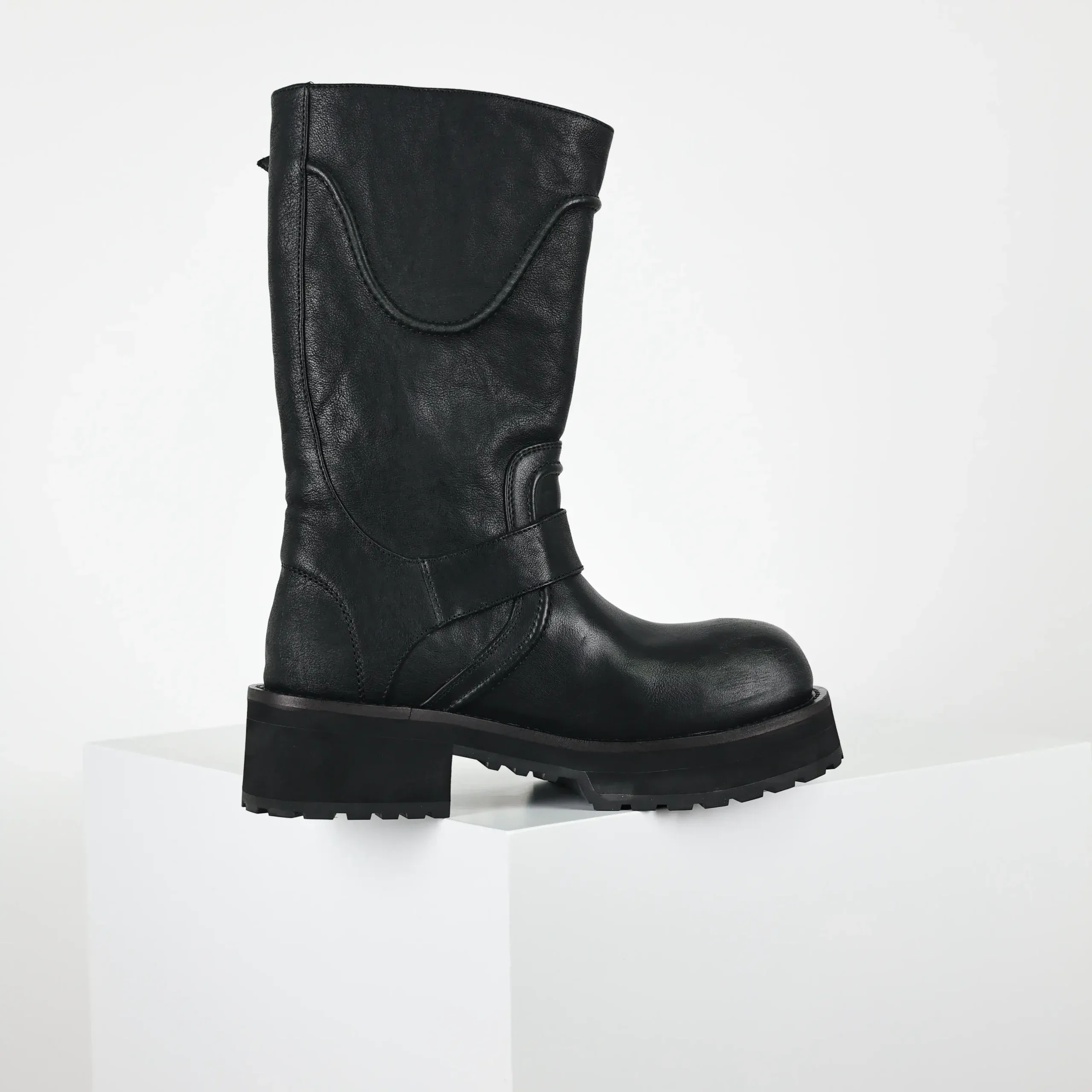 Balenciaga 25Fw Venom High Boots In Motorcycle Punk Style - Image 4