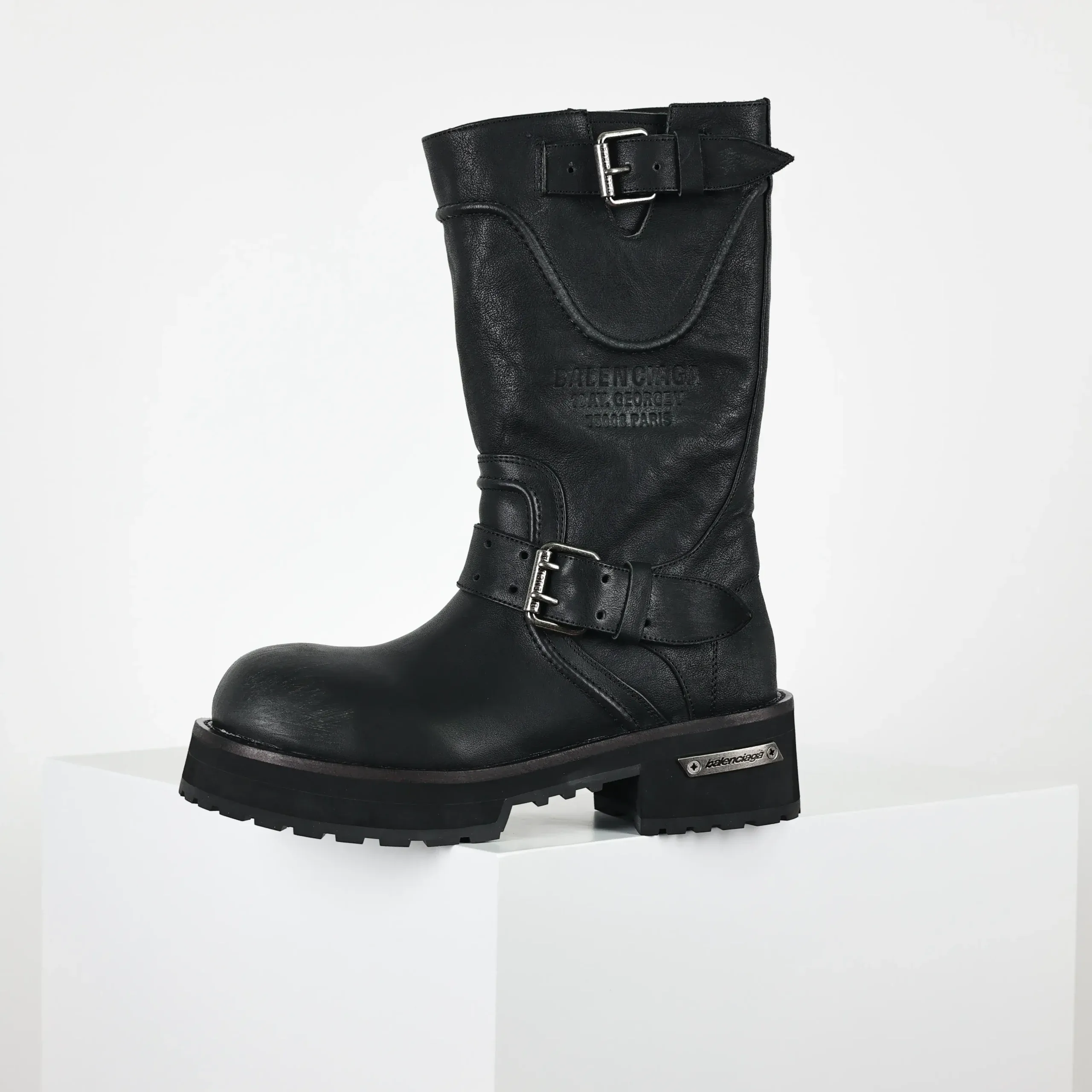 Balenciaga 25Fw Venom High Boots In Motorcycle Punk Style - Image 5